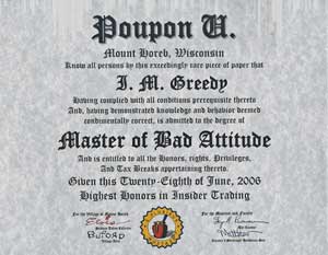 Poupon U Diploma: MBA Degree